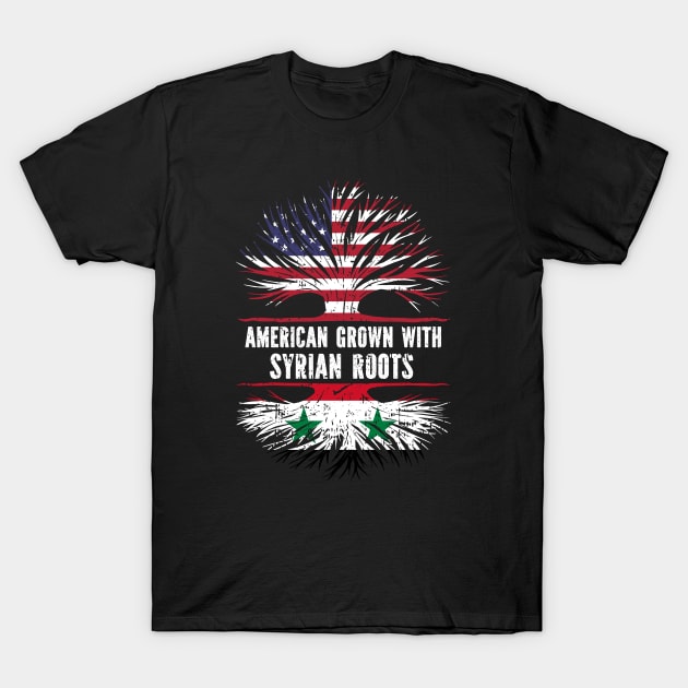 American Grown with Syrian Roots USA Flag T-Shirt by silvercoin